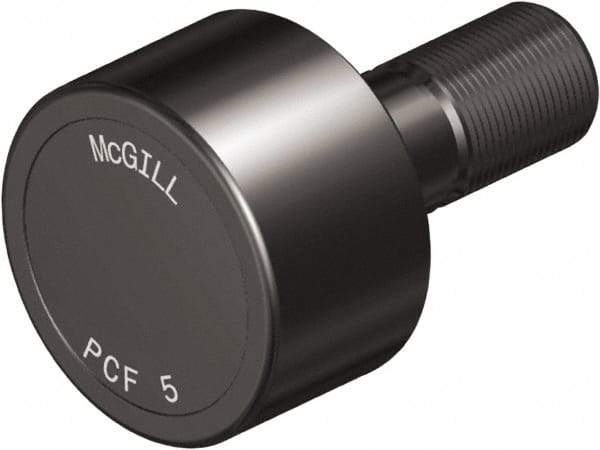 McGill - 1-3/4" Roller Diam x 1-3/16" Width, 3/4" Stud Diam x 1-3/4" Length, Plain Load Roller - Steel, 7/8" Thread Length, 3/4-16 Thread, 2.94" OAL, 2,520 Lb Dynamic Cap, 1,370 Lb Static Cap - Americas Tooling