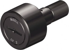 McGill - 1/2" Roller Diam x 3/8" Width, 3/16" Stud Diam x 5/8" Length, Sealed Stud Cam Follower - Steel, 1/4" Thread Length, 10-32 Thread, 1.03" OAL, 680 Lb Dynamic Cap, 790 Lb Static Cap - Americas Tooling