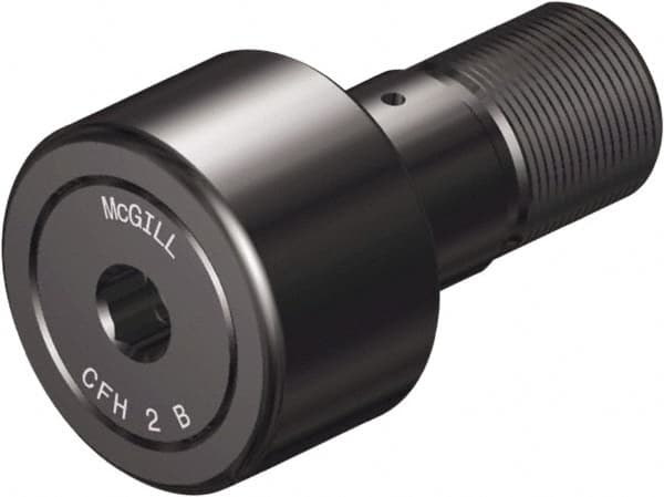 McGill - 4" Roller Diam x 2" Width, 1-3/8" Stud Diam x 3-1/2" Length, Sealed Heavy Stud Cam Follower with Hex - Steel, 1-1/2" Thread Length, 2-12 Thread, 5.78" OAL, 29,985 Lb Dynamic Cap, 89,540 Lb Static Cap - Americas Tooling