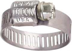 IDEAL TRIDON - SAE Size 4, 5/16 to 5/8" Diam, Stainless Steel Worm Drive Clamp - 5/16" Wide, Material Grade 301, Series Contractor - Americas Tooling