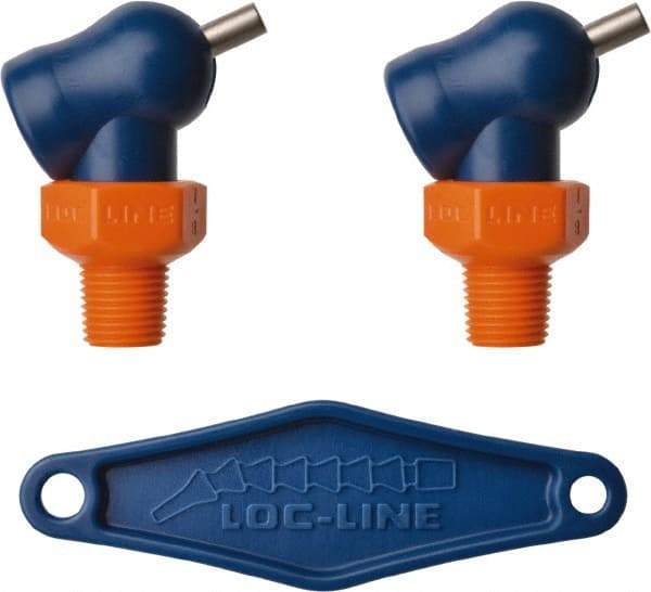 Loc-Line - 1/8" Hose Inside Diam, High-Pressure Coolant Hose Nozzle - NPT, for Use with Loc-Line Modular Hose System, 2 Pieces - Americas Tooling