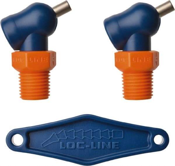 Loc-Line - 1/4" Hose Inside Diam x 5/32" Nozzle Diam, High-Pressure Coolant Hose Nozzle - NPT, for Use with Loc-Line Modular Hose System, 2 Pieces - Americas Tooling