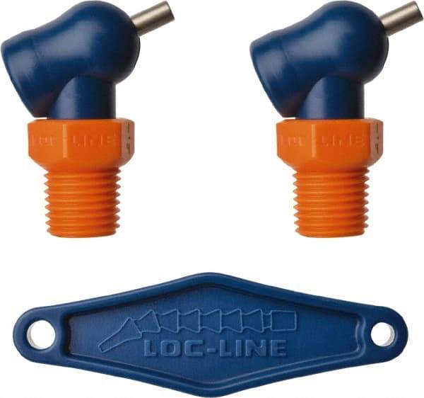 Loc-Line - 1/4" Hose Inside Diam, High-Pressure Coolant Hose Nozzle - NPT, for Use with Loc-Line Modular Hose System, 2 Pieces - Americas Tooling