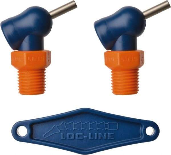 Loc-Line - 1/4" Hose Inside Diam x 1/16" Nozzle Diam, High-Pressure Coolant Hose Nozzle - NPT, for Use with Loc-Line Modular Hose System, 2 Pieces - Americas Tooling