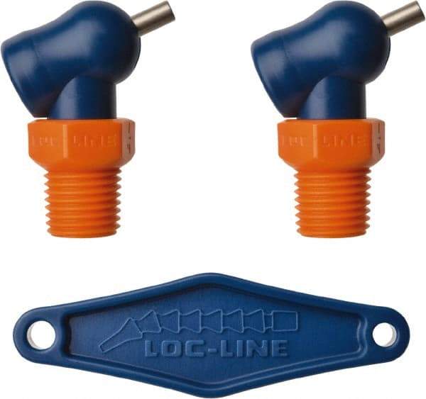 Loc-Line - 1/4" Hose Inside Diam x 1/16" Nozzle Diam, High-Pressure Coolant Hose Nozzle - NPT, for Use with Loc-Line Modular Hose System, 2 Pieces - Americas Tooling