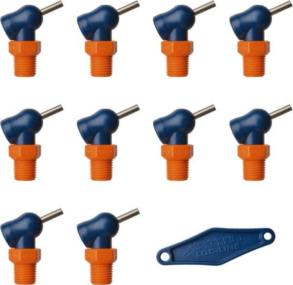 Loc-Line - 1/4" Hose Inside Diam, High-Pressure Coolant Hose Nozzle - NPT, for Use with Loc-Line Modular Hose System, 10 Pieces - Americas Tooling