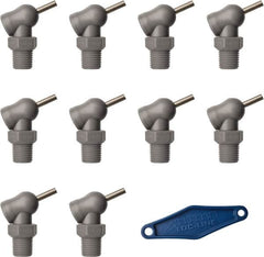 Loc-Line - 1/4" Hose Inside Diam, High-Pressure Coolant Hose Nozzle - NPT, for Use with Loc-Line Modular Hose System, 10 Pieces - Americas Tooling