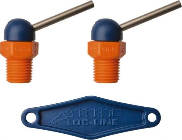 Loc-Line - 1/4" Hose Inside Diam x 1/16" Nozzle Diam, High-Pressure Coolant Hose Nozzle - NPT, for Use with Loc-Line Modular Hose System, 2 Pieces - Americas Tooling