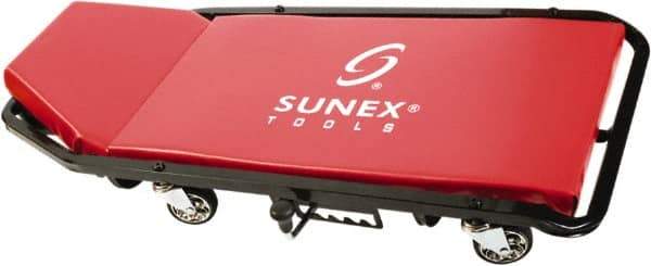 Sunex Tools - 300 Lb Capacity, 4 Wheel Creeper (with Adjustable Headrest) - Metal, 45-1/2" Long x 2-1/2" Overall Height x 19" Wide - Americas Tooling