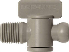 Loc-Line - 10 Piece, 1/4" ID Coolant Hose Male NPT Valve - Male to Female Connection, Acetal Copolymer Body, NPT, Use with Loc-Line Modular Hose Systems - Americas Tooling