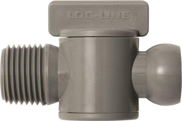 Loc-Line - 10 Piece, 1/2" ID Coolant Hose Male NPT Valve - Male to Female Connection, Acetal Copolymer Body, NPT, Use with Loc-Line Modular Hose Systems - Americas Tooling