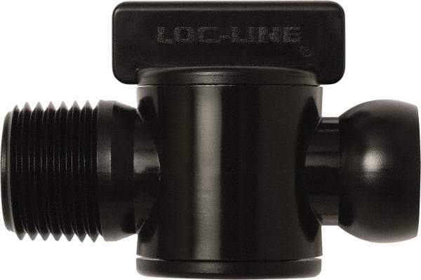 Loc-Line - 10 Piece, 1/2" ID Coolant Hose Male NPT Valve - Male to Female Connection, Acetal Copolymer Body, NPT, Use with Loc-Line Modular Hose Systems - Americas Tooling