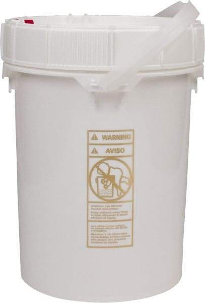 Made in USA - 5 Gal, High-Density Polyethylene Round White Single Pail - Handle & Lid Included - Americas Tooling