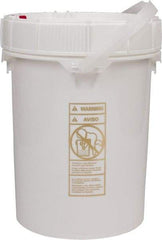 Made in USA - 5 Gal, High-Density Polyethylene Round White Single Pail - Handle & Lid Included - Americas Tooling