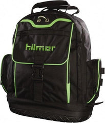 Hilmor - 19 Pocket Black Synthetic Backpack Tool Bag - 6" Wide x 14" Deep x 16" High - Americas Tooling