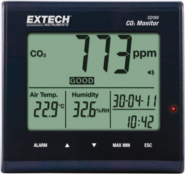 Extech - 23 to 122°F, 0 to 99.9% Humidity Range, Air Quality Monitor - Americas Tooling