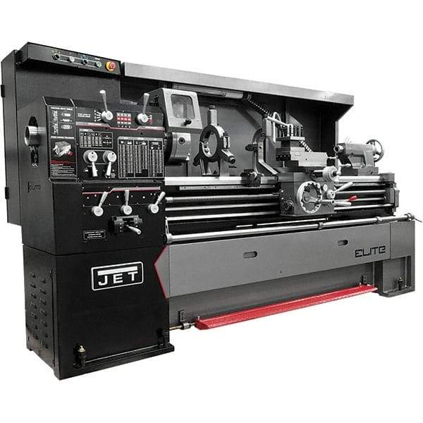 Jet - 17" Swing, 40" Between Centers, 230/460 Volt, Triple Phase Engine Lathe - 7-1/2 hp, 3-1/8" Bore Diam, 44" Deep x 68" High x 94" Long - Americas Tooling