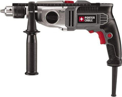 Porter-Cable - 120 Volt 1/2" Keyed Chuck Electric Hammer Drill - 0 to 52,700 BPM, 0 to 1,100 & 0 to 3,100 RPM, Reversible, Mid-Handle - Americas Tooling