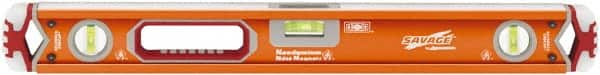 SAVAGE by SWANSON - Magnetic 24" Long 3 Vial Box Beam Level - Aluminum, Orange - Americas Tooling