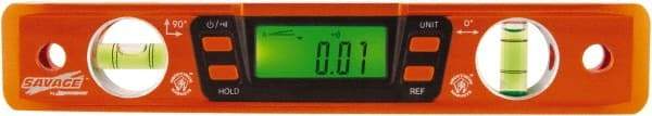 SAVAGE by SWANSON - Magnetic 9" Long 2 Vial Torpedo Level - Aluminum, Orange - Americas Tooling