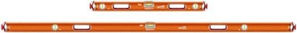 SAVAGE by SWANSON - Magnetic 32" & 78" Long 3 Vial Box Beam Level - Aluminum, Orange - Americas Tooling