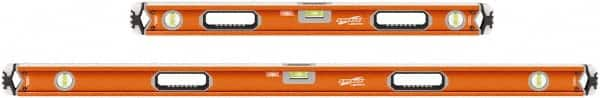 SAVAGE by SWANSON - 32" & 54" Long 3 Vial Box Beam Level - Aluminum, Orange - Americas Tooling