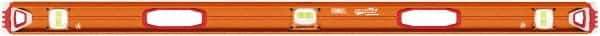 SAVAGE by SWANSON - Magnetic 48" Long 3 Vial I-Beam Level - Aluminum, Orange - Americas Tooling