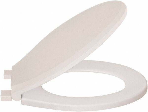 CENTOCO - 16-3/4 Inch Long, 1-3/4 Inch Inside Width, Polypropylene, Regular, Closed Front with Cover, Toilet Seat - 14 Inch Outside Width, Residential Installation, White - Americas Tooling