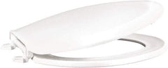 CENTOCO - 18.11 Inch Long, 1-3/4 Inch Inside Width, Polypropylene, Elongated, Closed Front with Cover, Toilet Seat - 14 Inch Outside Width, Residential Installation, White - Americas Tooling