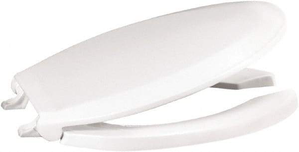 CENTOCO - 18.9 Inch Long, 2 Inch Inside Width, Polypropylene, Elongated, Open Front with Cover, Toilet Seat - 14 Inch Outside Width, Residential, Commercial, Health Care, Industrial, Institutional Installation, White - Americas Tooling