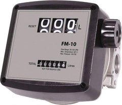 PRO-LUBE - 3/4" FNPT Port Nutating Disc Flowmeter - 150 Max psi, 5 to 32 GPM, Aluminum - Americas Tooling