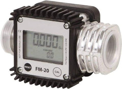 PRO-LUBE - 1" NPT Port Electronic Digital Flowmeter & Totalizer - 300 Max psi, 1.3 to 32 GPM, Aluminum - Americas Tooling