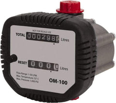 PRO-LUBE - 1/2" FNPT Port Oval Gear Flowmeter with Local Display - 1000 Max psi, 0.3 to 8 GPM, Aluminum - Americas Tooling