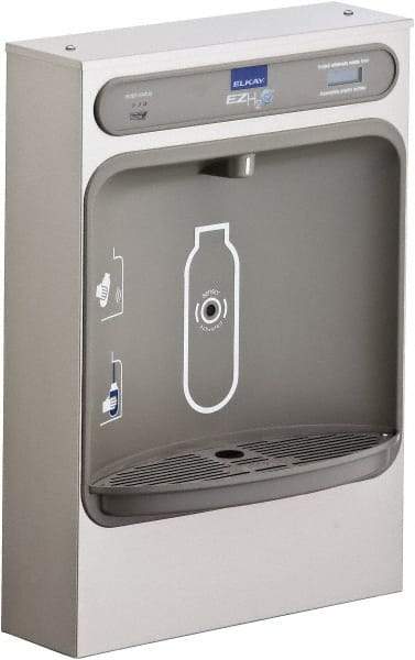 ELKAY - 8 GPH Cooling Capacity Surface Mount Water Cooler & Fountain - Bottle Filling, 20 to 105 psi, 0.20 hp, Stainless Steel - Americas Tooling