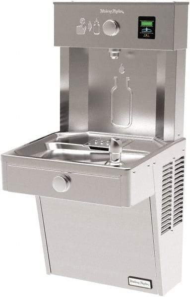 Halsey Taylor - 8 GPH Cooling Capacity Barrier Free Wall Mounted Water Cooler & Fountain - Bottle Filling, 20 to 105 psi, 0.20 hp, Stainless Steel - Americas Tooling