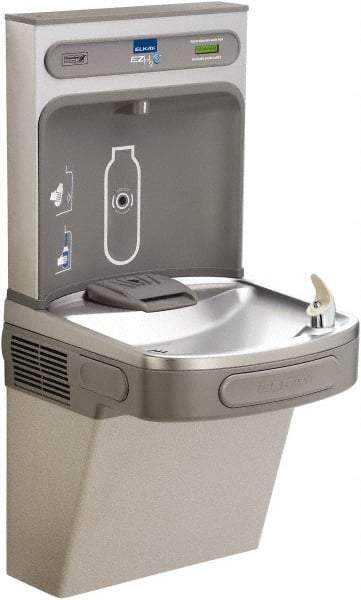 ELKAY - 8 GPH Cooling Capacity Barrier Free Wall Mounted Water Cooler & Fountain - Bottle Filling, 20 to 105 psi, 0.20 hp, Stainless Steel - Americas Tooling