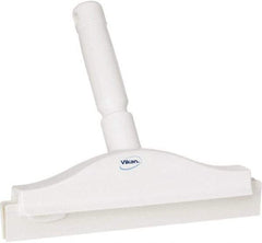 Vikan - 10" Rubber Blade Floor Squeegee - Double Edge, White, Plastic Holder - Americas Tooling