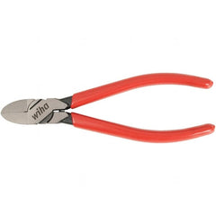 Wiha - 6-3/10" OAL, 18 AWG Capacity, Flush Flush Cutter - Vinyl Handle - Americas Tooling