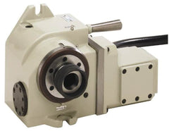 Yuasa - 2 Spindle, 100 Max RPM, 0.53 hp, Horizontal & Vertical CNC Collet Rotary Indexer - 20 kg (44 Lb) Max Horiz Load, 150.11mm Centerline Height - Americas Tooling