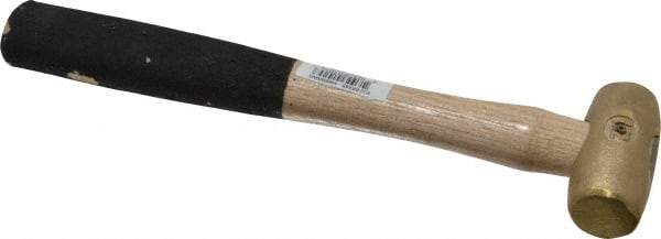 American Hammer - 1/2 Lb Head 1" Face Brass Head Hammer - 10" OAL, Wood Handle - Americas Tooling