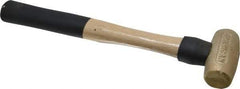 American Hammer - 1-1/2 Lb Head 1-3/8" Face Brass Head Hammer - 12" OAL, Wood Handle - Americas Tooling