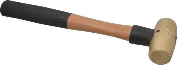 American Hammer - 2 Lb Head 1-3/8" Face Brass Head Hammer - 13" OAL, Wood Handle - Americas Tooling