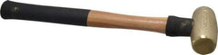 American Hammer - 3 Lb Head 1-1/2" Face Brass Head Hammer - 15" OAL, Wood Handle - Americas Tooling