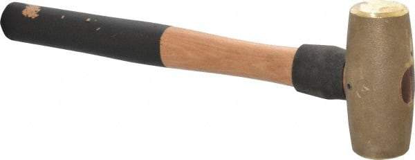 American Hammer - 4 Lb Head 1-5/8" Face Brass Head Hammer - 16" OAL, Wood Handle - Americas Tooling