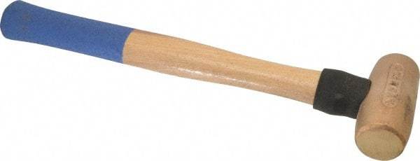 American Hammer - 3 Lb Head 1-1/2" Face Bronze Nonmarring Hammer - 15" OAL, Wood Handle - Americas Tooling