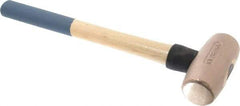 American Hammer - 5 Lb Head 1-3/4" Face Bronze Nonmarring Hammer - 16" OAL, Wood Handle - Americas Tooling