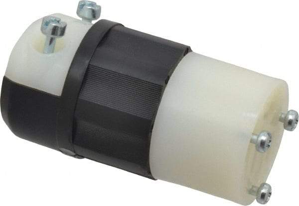 Leviton - 125 VAC, 15 Amp, 5-15R NEMA, Straight, Self Grounding, Industrial Grade Connector - 2 Pole, 3 Wire, 1 Phase, Nylon, Black, White - Americas Tooling