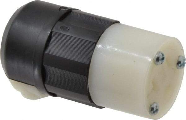 Leviton - 125 VAC, 20 Amp, 5-20R NEMA, Straight, Self Grounding, Industrial Grade Connector - 2 Pole, 3 Wire, 1 Phase, Nylon, Black, White - Americas Tooling