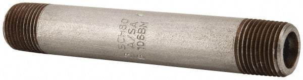 Value Collection - Schedule 80, 3/8" Diam x 4" Long Black Pipe Nipple - Threaded - Americas Tooling