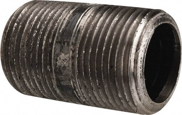 Value Collection - Schedule 80, 1" Diam x 2" Long Black Pipe Nipple - Threaded - Americas Tooling